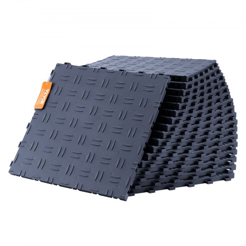 

VEVOR Dalles de garage emboîtables, lot de 50, revêtement de sol garage PP, 305x305x13,4 mm, texture double face antidérapante pour protection garages, sous-sols, ateliers de réparation, gris graphite