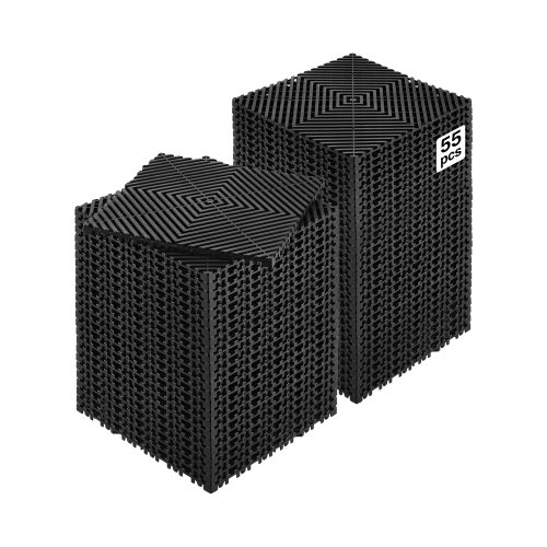 

VEVOR Tapis de drainage emboîtable, 310x310 mm, dalles de sol de drainage modulaire emboîtable, 55 pcs, coussin de sol à épisser en PP antidérapant noir, tapis de douche, pour garage, jardin, cuisine