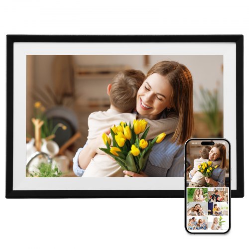 

VEVOR Cadre Photo Numérique Wifi 260x180mm (10 inch) Écran Tactile IPS 1280x800 Mémoire 32 Go