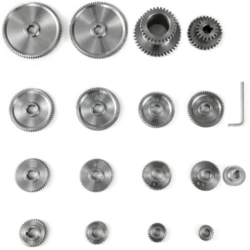 VEVOR 17pcs Ensemble CJ0618 Tour Mini Tour Engrenages Machine De Découpe En Métal Tour Engrenages Metal Exchange Gear