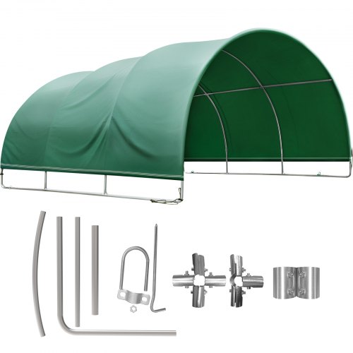 

VEVOR Abri Bétail 304x305x168 cm Tente Bétail Paturage Bache PVC Imperméable Taille Interne 299x300x165,5 cm Cadre Métal Galvanisé avec Kit Outil pour Chevaux Moutons Animaux d'élevage Ferme équestre