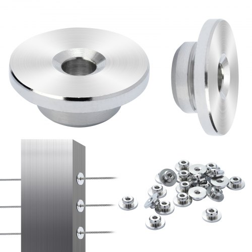 

VEVOR Kits de garde-corps de câble, lot de 51, manchons de protection roue 3,2 mm, tendeur borne invisibles 3,2 mm, couvercles de protection pour poteau de garde-corps de câble, poteau à trou horizontal