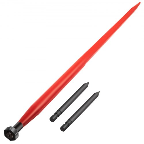 

VEVOR Lance à foin, 125 cm, pique de botte de foin, capacité de 1360 kg, pointe à balle à fixation rapide, carrée de 4,5 cm de large, fourche à balle à revêtement rouge, avec 2 lances stabilisatrices