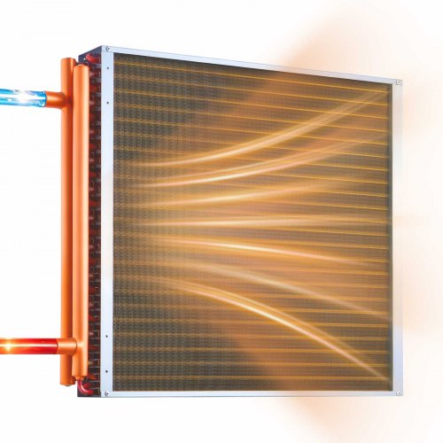 

VEVOR Échangeur de Chaleur à Ailettes 610x610 mm, Échangeur Air-Eau CVC, Tubes en Cuivre et Ailettes Aluminium, Capacité Thermique 66 kW, pour Chaudière à Bois, Chauffage Hydronique et Refroidissement
