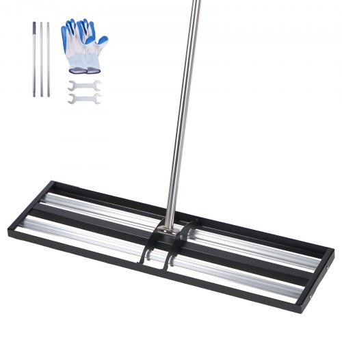

VEVOR Râteau de Nivellement de Pelouse Amélioré avec Rouleaux 763x255 mm Niveleur de Gazon en Acier Inoxydable, Outil de Nivellement pour Cour, Jardin et Terrain de Golf, avec Manche Réglable 2100 mm