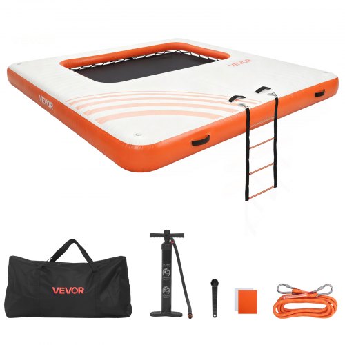 

VEVOR Quai Flottant Gonflable 3,05x3,05 m Plateforme de Quai Gonflable pour Piscine Plage Mer Lac Réunions de Famille Moments de Détente entre Amis avec Sac de Transport Portable, Échelle Amovible