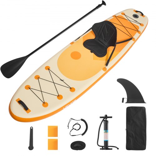 

VEVOR Paddle gonflable avec siège, 323 x 83,8 x 15,2 cm, planche à pagaie debout sup ultra-légère avec accessoires de pompe, pagaie, aileron, sac à dos, laisse de cheville, sangle, pour jeunes adultes