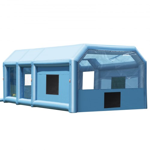 

VEVOR Cabine de Peinture Gonflable 10x6,4x4,5 m, Tente Peinture Gonflable Automobile avec Souffleurs Puissants 1100 + 750 W et Système de Filtration, Station de Travail pour Pose de Peinture Atelier