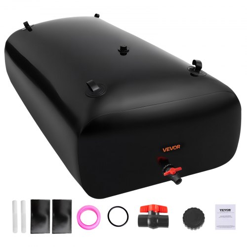 

VEVOR Réservoir d'Eau Souple 330 L, Vessie de Stockage Eau Pliable, Sac Conteneur d'Eau PVC 1000D de Grande Capacité, pour Irrigation de Jardin, Camping, Camping-car, Prévention des Incendies, Noir