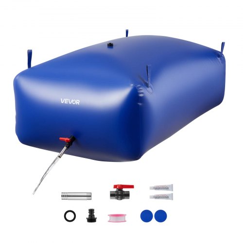 

VEVOR Réservoir d'Eau Souple 1000 L Vessie de Stockage Eau Pliable, Sac Conteneur d'Eau PVC Grande Capacité, pour Irrigation Jardin, Camping, Camping-car, Utilisation Extérieur, Stockage Urgence, Bleu