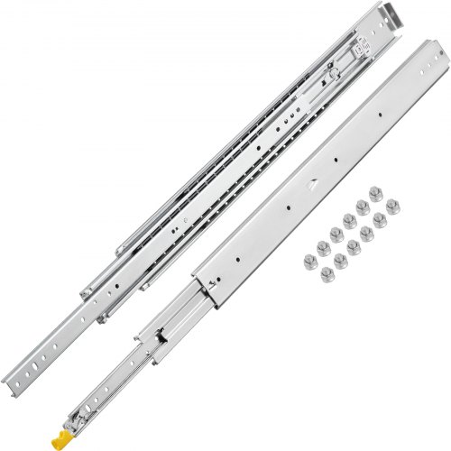 VEVOR Glissière Tiroir, Glissière Télescopique Extension, Glissières pour Tiroirs avec Verrou Coulissant Roulement à Billes et Silencieux (60pouce/152.4cm)