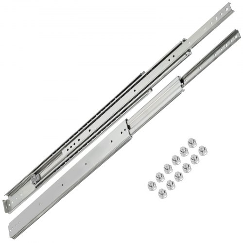 VEVOR 2PCS Glissières Tiroirs 225kg Coulisses Tiroirs Extension Rails Coulissants Acier Laminé à Froid Extensible Roulement à Billes pour Meubles Armoires Bureaux Maisons (101,6x7,6x1,9cm)