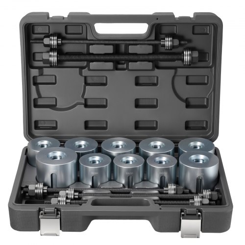 

VEVOR Kit Extracteur de Roulements et Silentbloc 27PCs, Coffret Outils de Montage et de Démontage de Silentblocs, Bagues et Joints, en Acier, Compatible avec les Moteurs LCV et PL, Atelier Garage