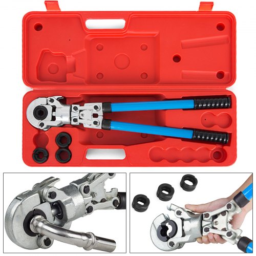 VEVOR Pince à Sertir CW-1632, Mâchoires à Sertir Pinces à Sertir à Lames Pinces De Tuyau, Convient pour les Tuyaux en Aluminium/les Tuyaux PEX/les Tuyaux PB/les Raccords en Cuivre/les Joints en Cuivre