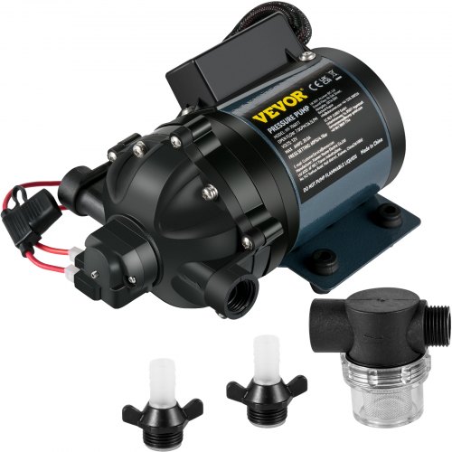 VEVOR Pompe à Eau 12 V CC Pompe Lavage de Voiture Auto-Amorçante 240 W Haute Pression 4,1 bar 31,8 L