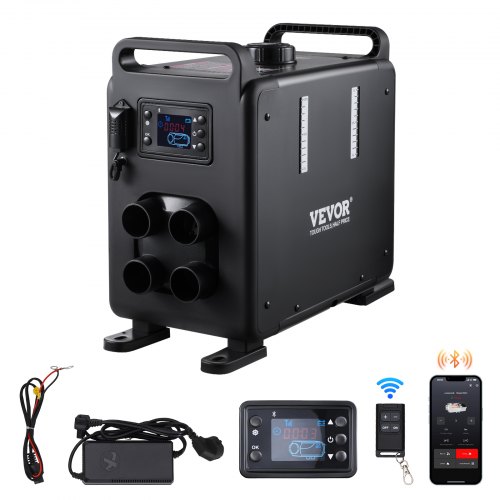 

VEVOR Chauffage Diesel 8 kW, Réchauffeur d'Air Diesel 12/24 V, Contrôle par App Bluetooth, Télécommande et Écran d'Affichage, Alarme CO, Portable et Vertical, Chauffage Rapide, pour Bateau Caravane