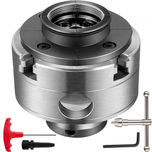VEVOR Mandrin de Tour à 4 Mors 95 mm, Auto-centrant Mandrin à 4 Machoires en Acier de Précision, Man