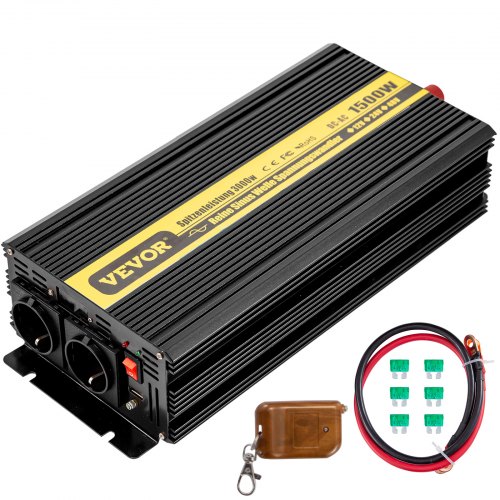 Vevor Convertisseur Pur Sinus Onduleur à Onde Sinusoïdale Pure 12 V 230 V 1500 W