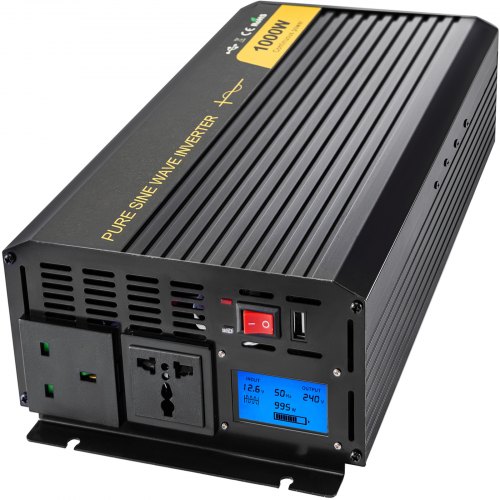 Vevor 2,1 A 1000 W 2000 W Dc 12 V Pure Sinus Convertisseur Puissance Onduleur