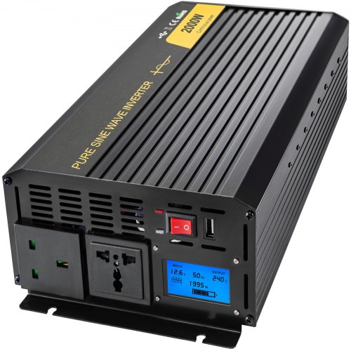 Vevor 2,1 A 2000 W 4000 W Dc 12 V Pure Sinus Convertisseur Puissance Onduleur