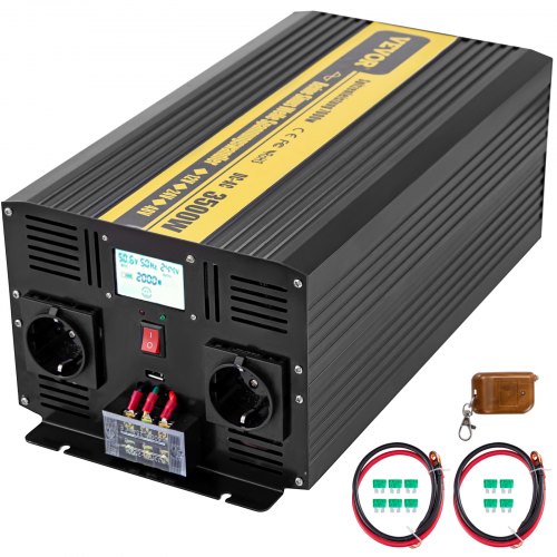 Vevor Convertisseur Pur Sinus 3500w Onduleur 12v à 230v écran Lcd + Télécommande