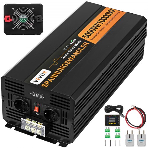 Convertisseur 5000w 10000w Onde Sinusoïdale Pure Onduleur 24v 230v Télécommande