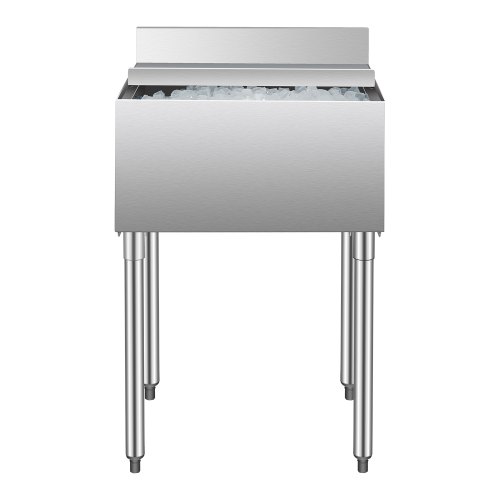 

VEVOR Bac à glaçons commercial, 610x482x937 mm, coffre à glace sous bar 61 L, glacière en acier inoxydable, avec couvercle coulissant, porte-bouteilles, pieds à balles réglables, pour restaurant, pub