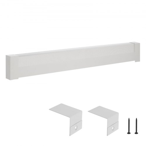 

VEVOR Cache pour Plinthe Chauffante, Série Basic, Couvercle pour Chauffage Électrique Standard, 1,53 m, Ventilation et Chaleur Efficaces, Cache de Remplacement en Acier pour Chambre à Coucher, Blanc