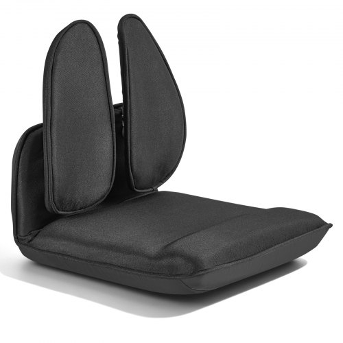 

VEVOR Chaise de Sol Pliable, Dossier Ergonomique Réglable à 5 Positions, Fauteuil de Sol pour Lecture, Détente et Méditation, avec Structure en Métal, Mousse Recyclée et Revêtement en Lin, Noir
