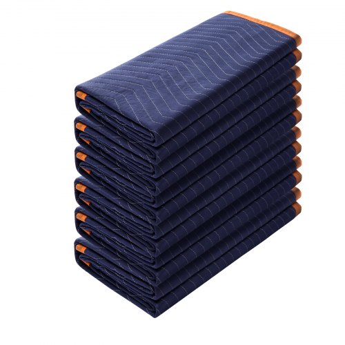 

VEVOR Couvertures de Déménagement de Meubles 1829x1016 mm Lot de 6 Couvertures de Protection d'Emballage Robustes Tissu Non Tissé Coton Recyclé pour Protéger Meubles Planchers Appareils, Bleu/Orange