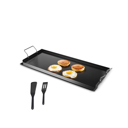 

VEVOR Plaque de cuisson en acier au carbone, plaque de four rectangulaire universelle à dessus plat, 812 x 310 mm, batterie de cuisine familiale portable à gaz avec poignée, pour camping, fête, noir