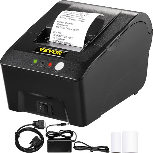 VEVOR Imprimante à Reçu 90 mm/s Imprimante Thermique de Reçus 58 mm Imprimante d'Étiquette Thermique USB ESC/POS 203 DPI Portable pour Windows Tiroir-Caisse Point de Vente Restaurant Centre Commercial