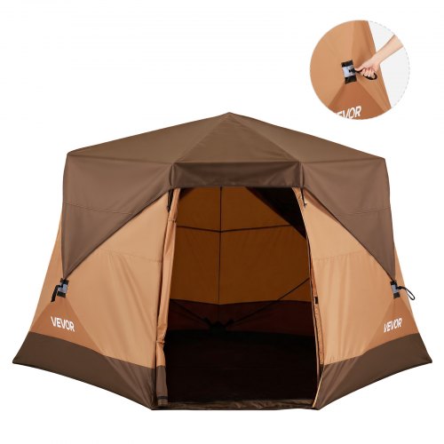 

VEVOR Tente de Camping Instantanée 6 Personnes, Tente Familiale Instantanée pour Camping et Randonnée en Famille, Portable avec Sac de Transport, Double-toit, Grandes Fenêtres en Filet, Large Porte