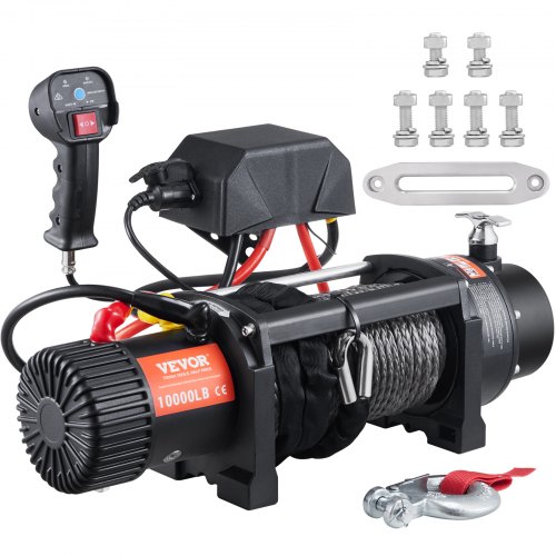 VEVOR Treuil Électrique 12 V 10000 lb 4536 kg avec Télécommande Sans Fil 2 en 1 20 m Treuil à Corde