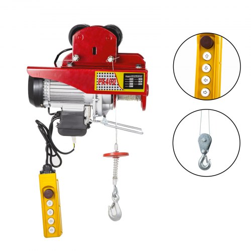 Vevor 980w Treuil Palan Electrique Chariot Câble 200kg/400kg Avec Télécommande