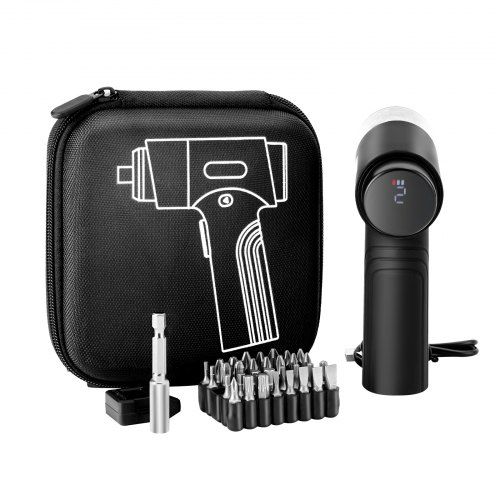 

VEVOR Kit de Tournevis électrique sans Fil, Visseuse 7 Réglages de Couple 0,5-5 Nm, Batterie 2500 mAh, avec 32 Embouts, Affichage Numérique, Éclairage LED, pour Réparation Électrique de Meubles