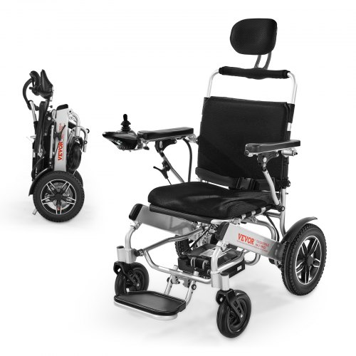 

VEVOR Fauteuil Roulant Électrique, Charge 136 kg, avec Dossier Réglable, Autonomie 21 km, Siège Spacieux 533,4 mm, Fauteuil Roulant Motorisé Pliable Léger Portable pour Personnes Âgées, Handicapées
