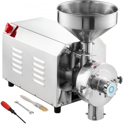 

VEVOR Moulin à Grains Électrique pour Soja, Broyeur à Épices Commercial 2200 W, Moulin à Farine 50 kg/h, en Acier Inoxydable, pour Moudre Rapidement Céréales Épices Herbes Poivres Maïs Arachides