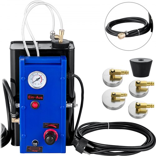 Purgeur De Liquide De Frein 5l électrique 230 V Avec Manomètre Et 4 Adaptateurs