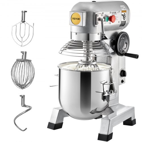 VEVOR Robot Patissier Multifonction 16 L Robot de Cuisine 500 W Robot Mélangeur Pétrisseur Acier Ino
