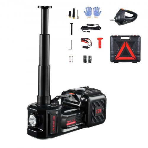 

VEVOR Cric Électrique 5 T, Cric de Voiture Automatique avec Gonfleur Intégré, Cric de Levage avec Clé à Chocs Électrique et Lampe LED, Outil Démonte-Pneu Portable pour Dépannage Routière SUV Berline