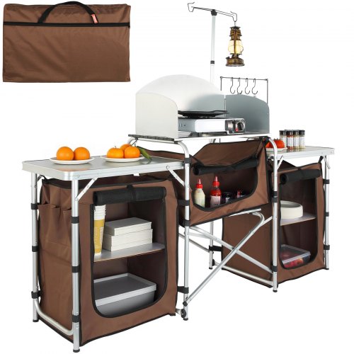 VEVOR Cuisine de Camping 174x176x46 cm Armoire de Camping Pliable