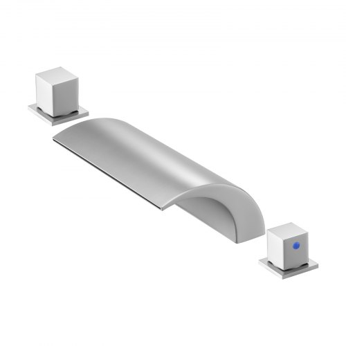 

VEVOR Mitigeur de Baignoire Romaine, Robinet de Baignoire Cascade, Ensemble de Robinetterie 3 Trous avec 2 Poignées, Double Débit d'Eau, Montage sur Pont, pour Lavage des Animaux Salle de Bains