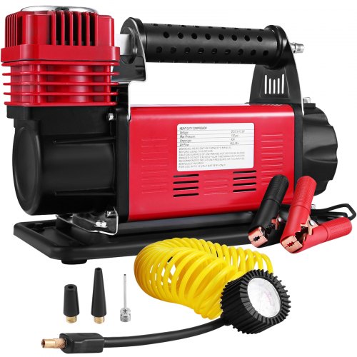 VEVOR Gonfleur de Pneu, DC 12 V 150 psi Compresseur d’Air Voiture, Débit 160 L/min Pompe à Pneu, Tuy