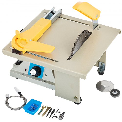 VEVOR Table de Paillasse Portative a Vu la Machine de Découpage de Polissage de Découpage du Bois 350 w avec Lame Aiguisée 150 mm x 60T Tout en Métal et Quatre Coussinets Amortisseurs