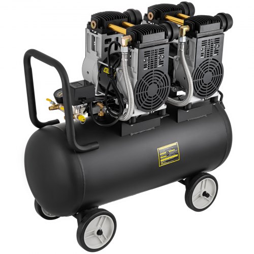 250l/min Compresseur D'air Sans Huile Jauge De Pression Précise Et Roue Portable
