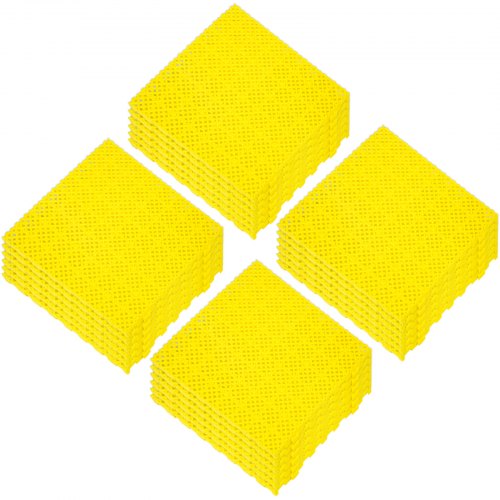 VEVOR 25PCS Tapis de Douche Antidérapant Carré 30x30x1,27 cm Tapis de Baignoire Imperméable Jaune Tu