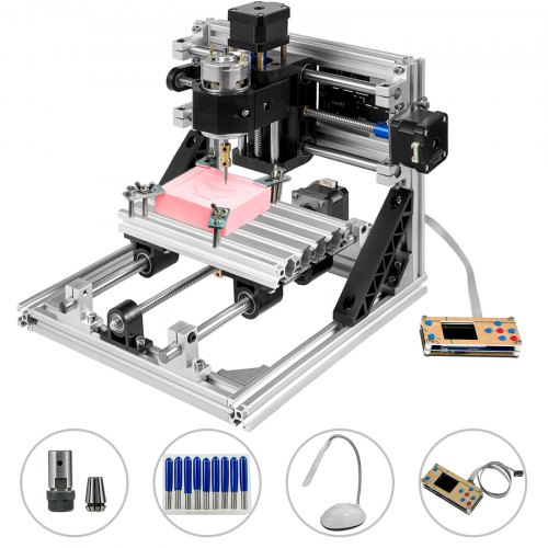VEVOR Machine à Graver CNC 1610 Kit Graveur Fraiseuse CNC 3 Axes Contrôleur Hors Ligne Découpeuse 16x10x4cm Plage de Travail Contrôleur GRBL 10000tr/min Positionnement 0,08-0,1mm pour Bois Plastique