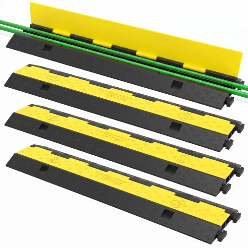 Rampes passe-câbles à 2 canaux — lot de 4, longueur 101 cm