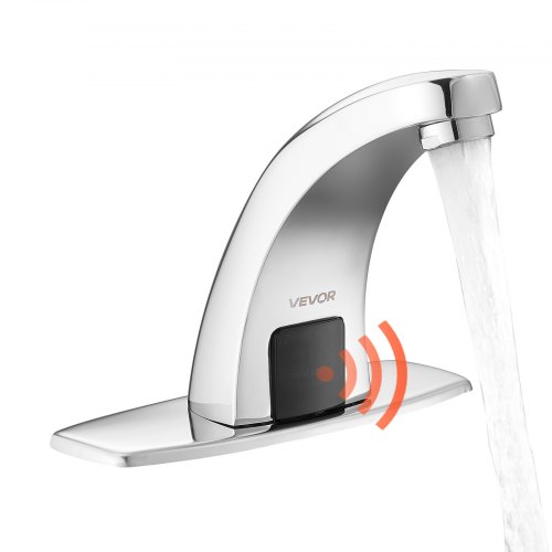 

VEVOR Mitigeur Automatique sans Contact, Robinet à Capteur de Lavabo, Mélangeur d’Eau Chaude et Froide Réglable Mains Libres, pour Tuyau de 9,5 mm, pour Bar Cuisine Salle de Bain, Chromé Argenté
